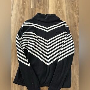 Tahari Black and White Striped Sweater
